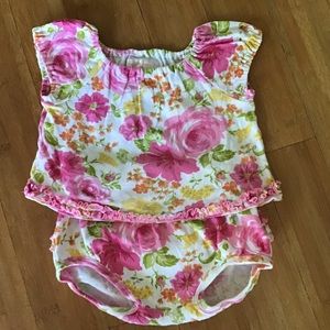 Baby Lulu Floral top and diaper cover sz 24 mo